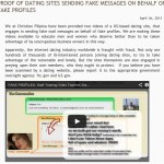 DATING SITES SENDING FAKE MESSAGES